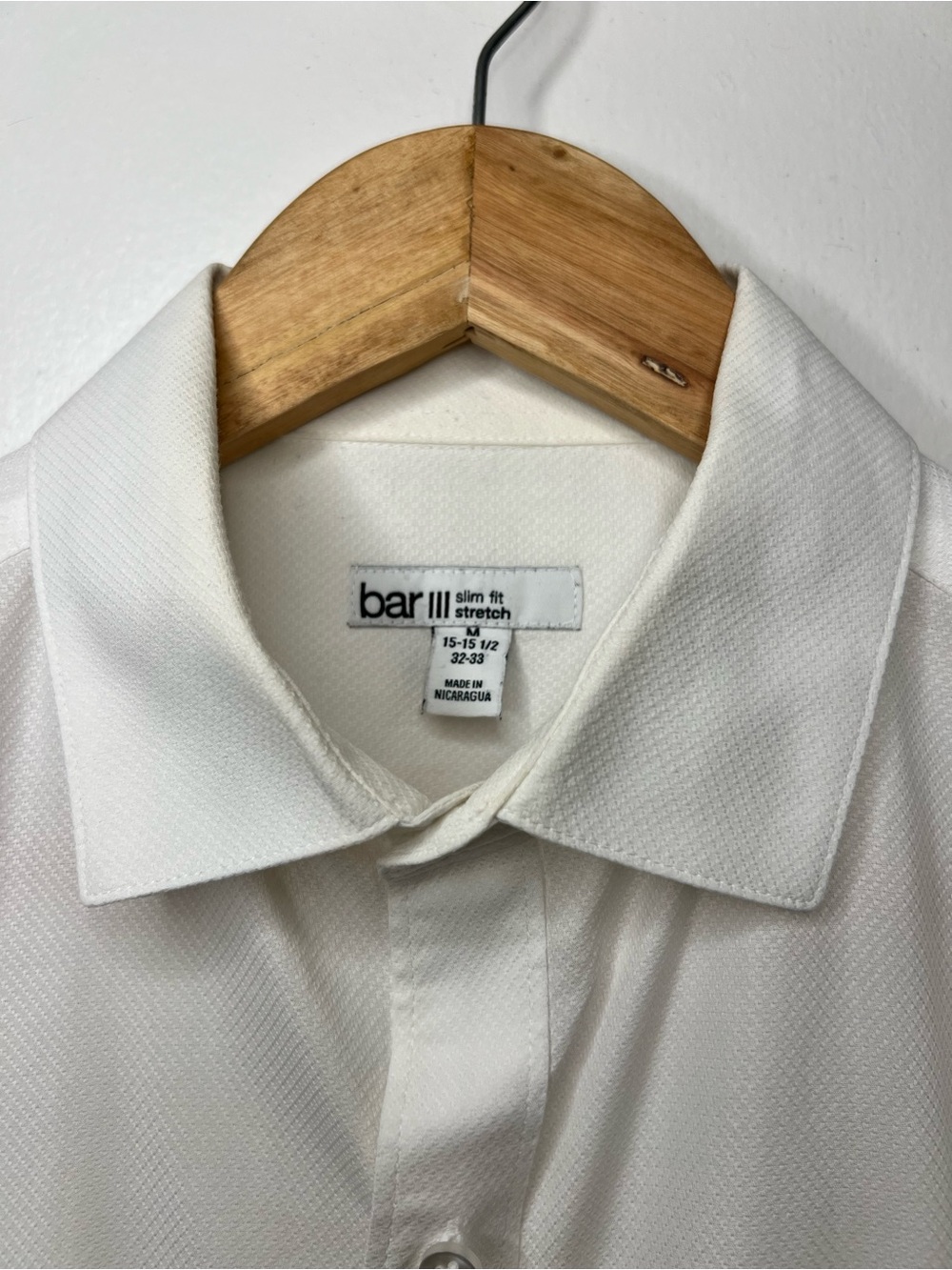 Bar III White Men's Slim Stretch Dress Shirt